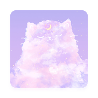 Mellow Pink Purple Cat Cloud