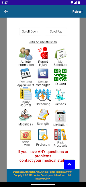 Athletic Trainer System (ATS) Screenshot 2