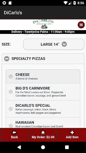 DiCarlo's Italian Cafe Screenshot 2