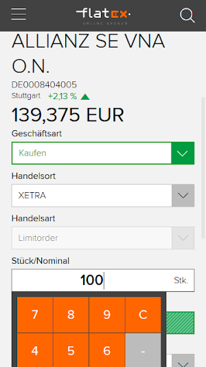 flatex Screenshot 1
