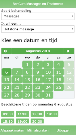 BenCura Massages en Treatments Screenshot 0