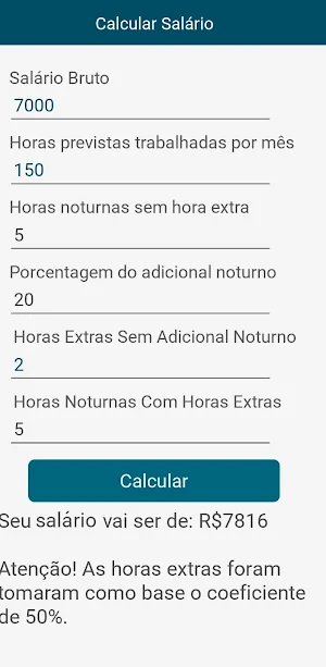 Calculadora de Salário Líquido Screenshot 3