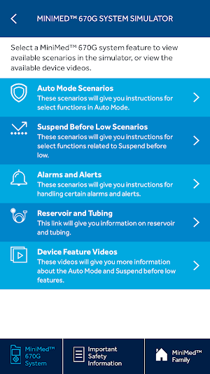 MiniMed™ Virtual Pumps App Screenshot 1