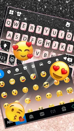 Black Pink Glitter Keyboard Theme Screenshot 3