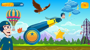 Cannon Man Fly To infinity. Screenshot 1