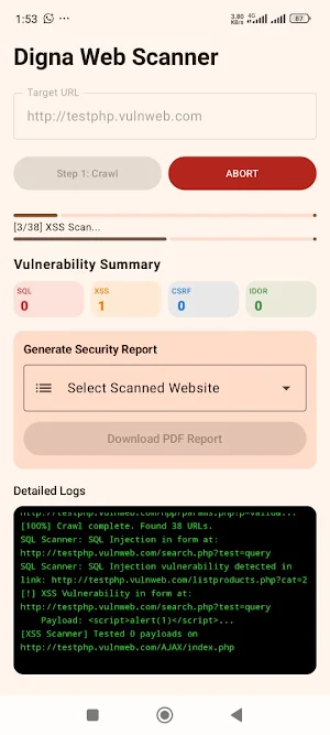 Digna Web Scanner Screenshot 2