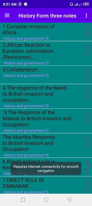 HISTORY : FORM THREE NOTES Screenshot 1