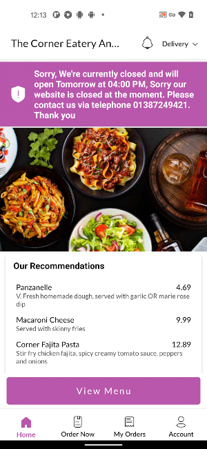 The Corner Eatery And BarStore Screenshot 1