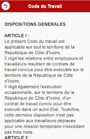 Code du Travail Ivoirien Screenshot 1