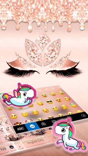 Rose Gold Drop Princess Keyboard Theme Screenshot 2
