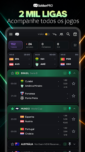 SokkerPRO - Jogos ao vivo Screenshot 1