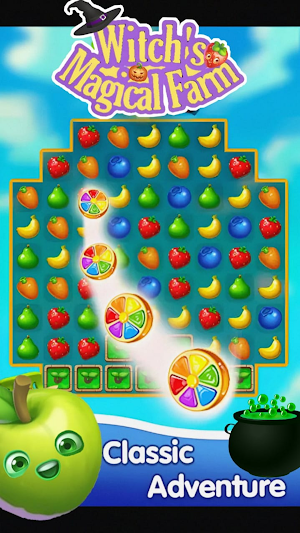 Witch's Magical Farm: Match 3 Screenshot 1