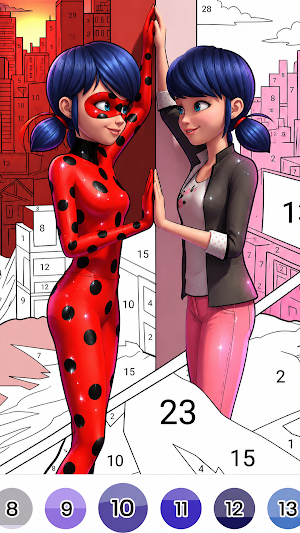 Ladybug Color by Number Game Screenshot 1