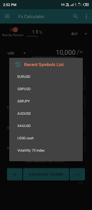 Fx Calculator: Forex & Indices Screenshot 2
