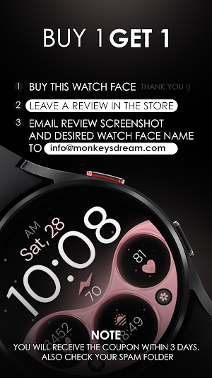 Rose Gold digital watch face Screenshot 3
