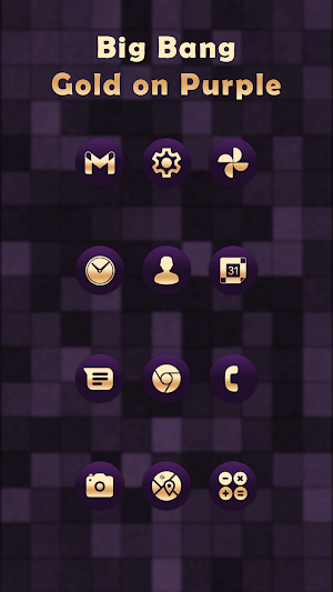 Big Bang Gold On Purple Icons Screenshot 0