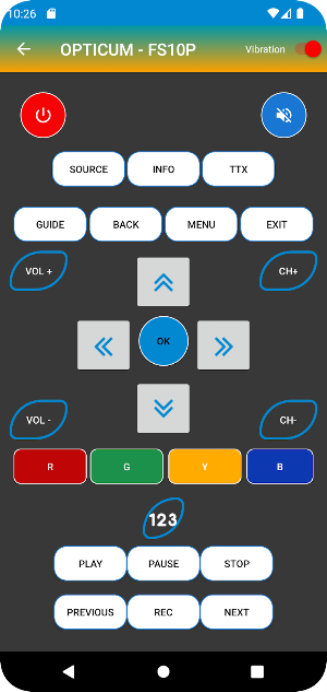 Remote Control for Opticum box Screenshot 2