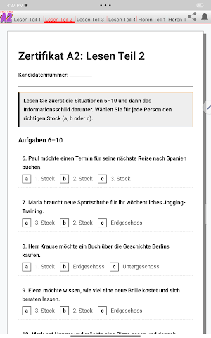 A2 Prüfung Simulation Screenshot 3
