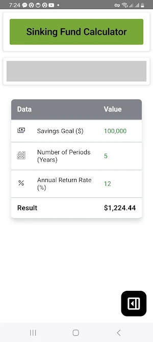 Sinking Fund Calculator Screenshot 1