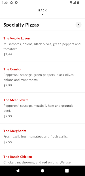 Ameci Pizza Screenshot 2