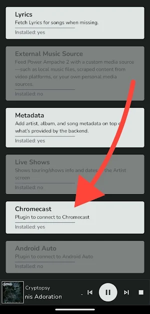 Chromecast Plugin PowerAmpache Screenshot 1