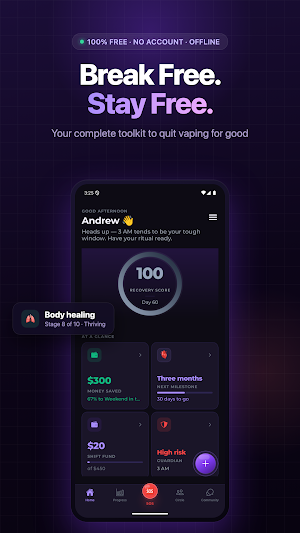 Quit Vaping Tracker: VapeShift Screenshot 0