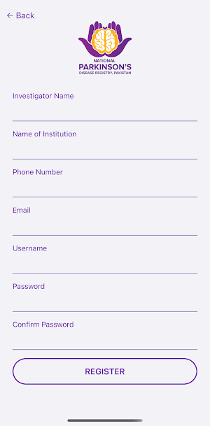 Parkinson’s Disease Registry Screenshot 1