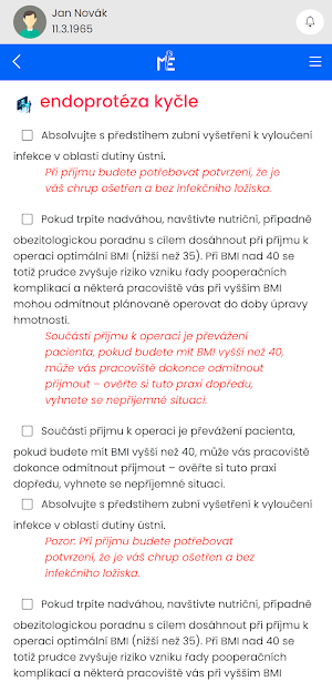 Moje endoprotéza Screenshot 3