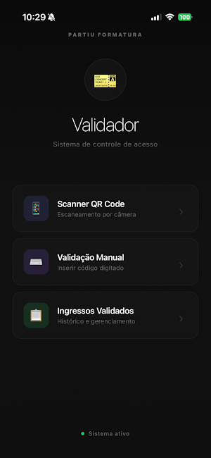 Partiu Validador Screenshot 0