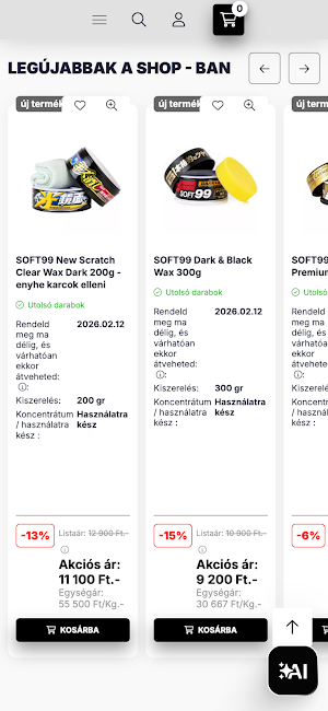 PRIMATEC webshop Screenshot 1