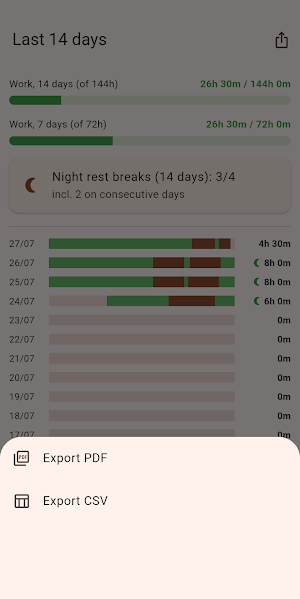 Work Diary Checker: AU Trucks Screenshot 1