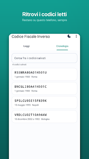 Codice Fiscale Inverso Screenshot 3