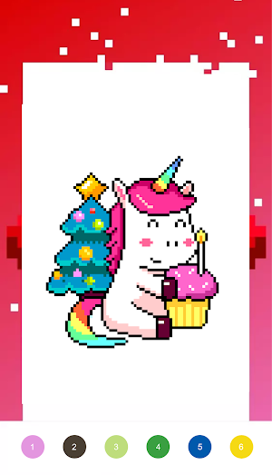 Unicorn Art Pixel - Color By Number Screenshot 2