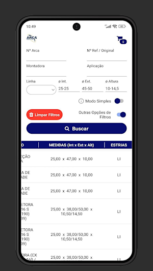 Arca Retentores Catalog Screenshot 2