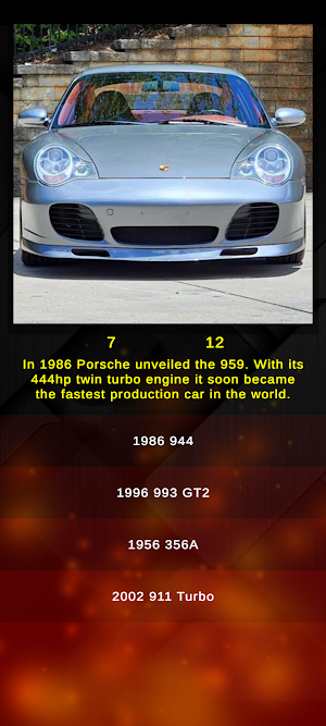 Classic Porsche Models Quiz Screenshot 3