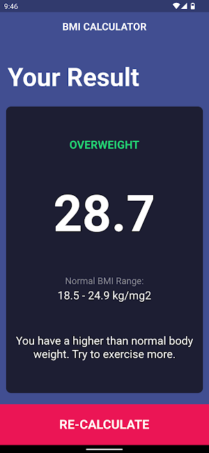 BMI Calculator Screenshot 2