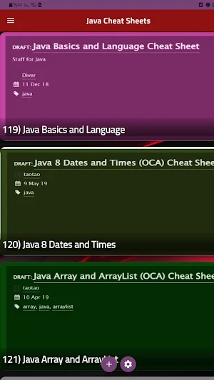 Java Cheat Sheets Screenshot 0