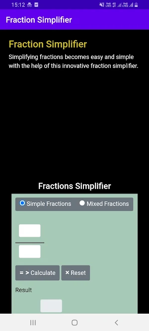 Fraction Simplifier Screenshot 0
