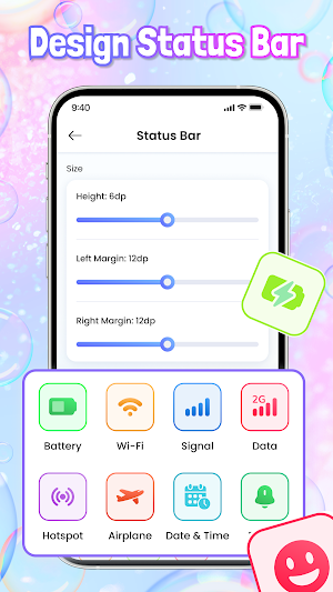 Emoji Battery Widget: Icon Bar Screenshot 3