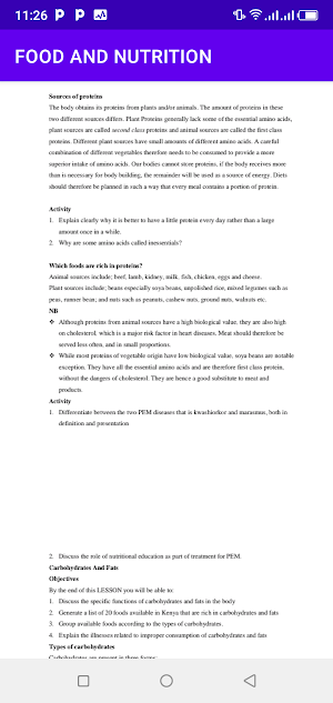 Food and Nutrition Screenshot 1