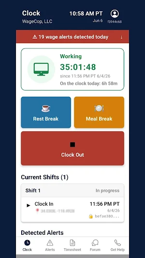 WageCop: Timesheet & Hours Screenshot 0
