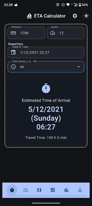 ETA Flow - Sea Calculator Screenshot 0