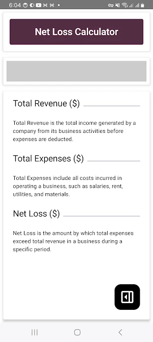 Net Loss Calculator Screenshot 1