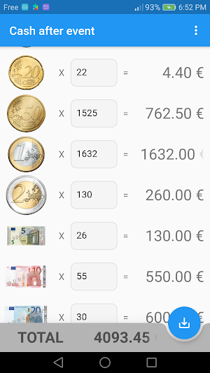 Cash and money calculation Screenshot 0
