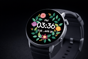 Floral Wreath MinimalWatchFace Screenshot 1
