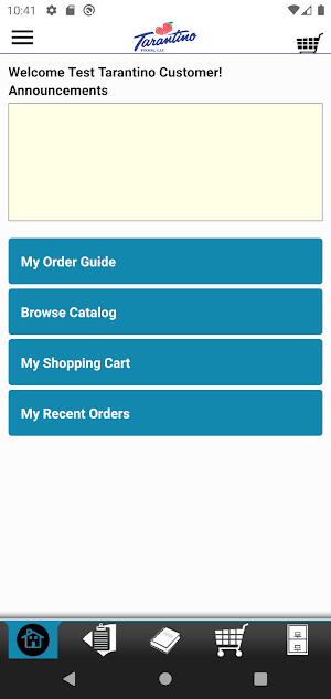 Tarantino Foods Checkout App Screenshot 0