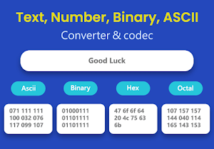 Text, Number, Binary, ASCII Converter & Codec Screenshot 0