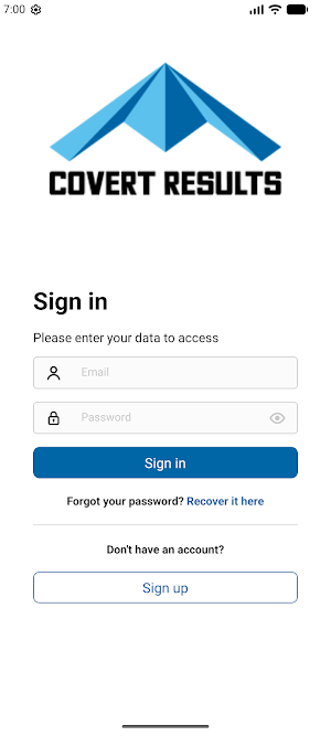 Covert Results App Screenshot 0