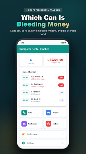 Dumpster Rental Tracker Screenshot 0