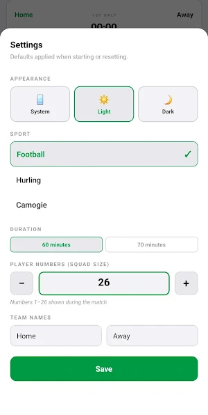 GAA ScoreBoard Screenshot 2